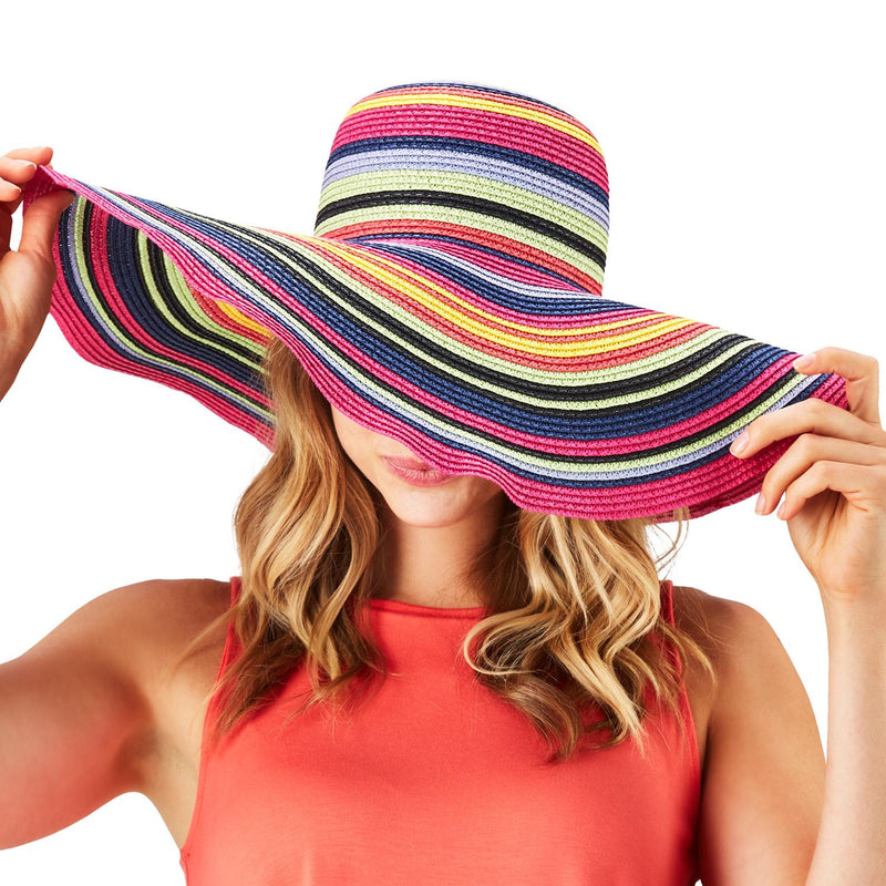 Multi Colored Floppy Straw Hat