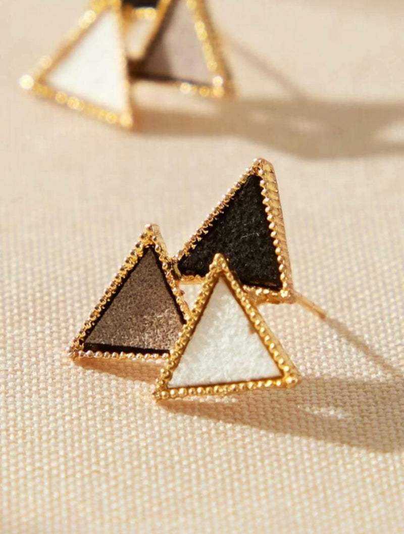 Multi Colored Triangle Stud Earrings